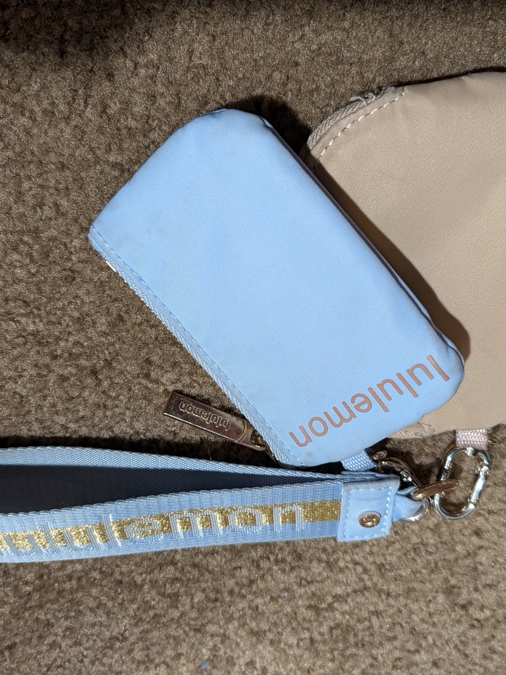 lululemon athletica Pale Blue Wristlet Card Pouch with Strap